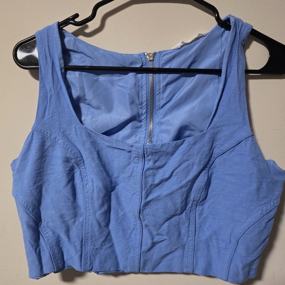 Steve Madden Light Blue Sleeveless Crop Top